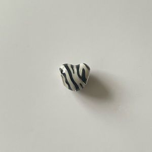 🦓 Pandora Zebra Print Heart Charm